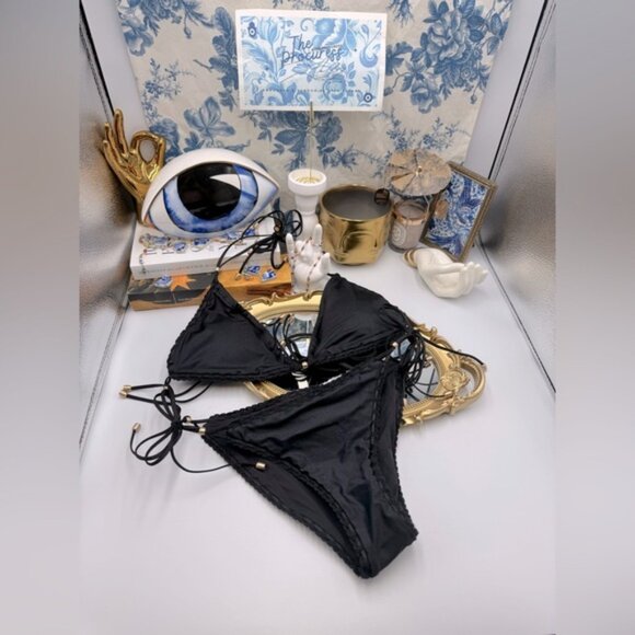 🆕 ZIMMERMANN 🧿 NWOT Vitali Trimmed Mini Tri Bikini, Black, Sz 2 - US 6 / 8 - Picture 2 of 15